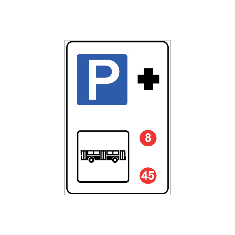 PARCHEGGIO DI SCAMBIO CON LINEE AUTOBUS CARTELLO LAMIERA SCATOLATA 40X60 CM CL.1
