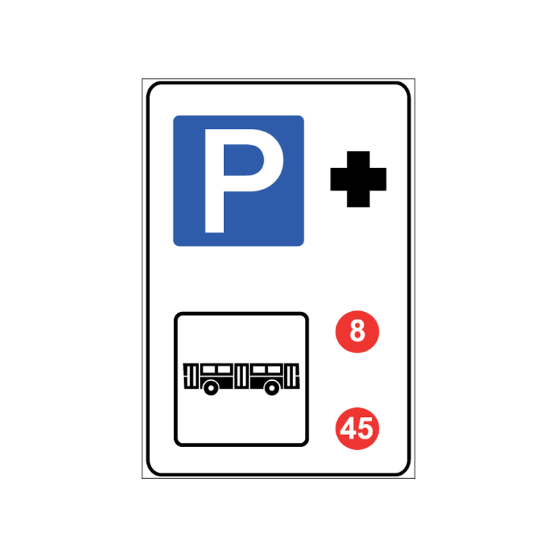 PARCHEGGIO DI SCAMBIO CON LINEE AUTOBUS CARTELLO LAMIERA SCATOLATA 60X90 CM CL.1
