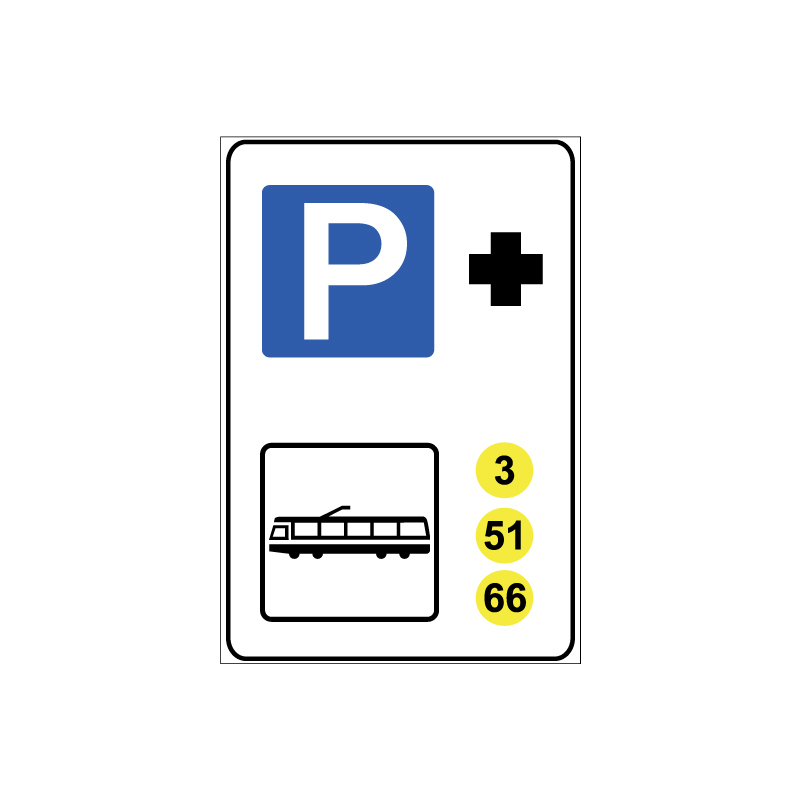 PARCHEGGIO DI SCAMBIO CON TRAM FIG.369 CARTELLO LAMIERA SCATOLATA 40X60 CM CL.1