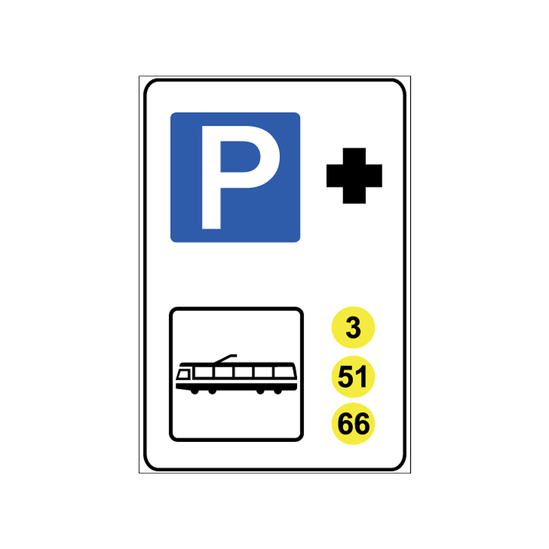 PARCHEGGIO DI SCAMBIO CON TRAM FIG.369 CARTELLO LAMIERA SCATOLATA 60X90 CM CL.1