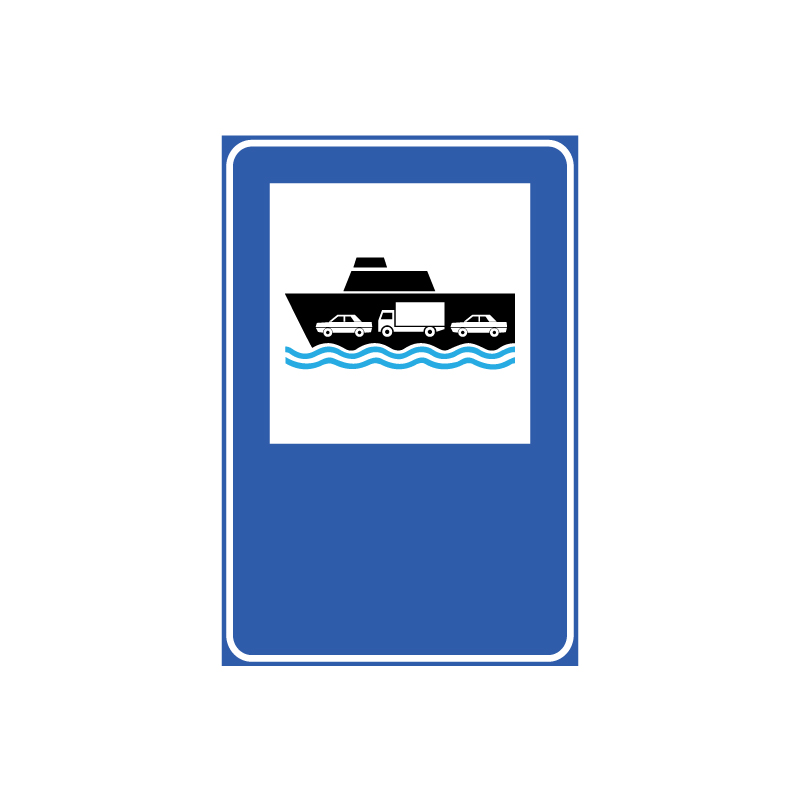 AUTO SU NAVE FIG.374 CARTELLO LAMIERA SCATOLATA 40X60 CM CLASSE 1