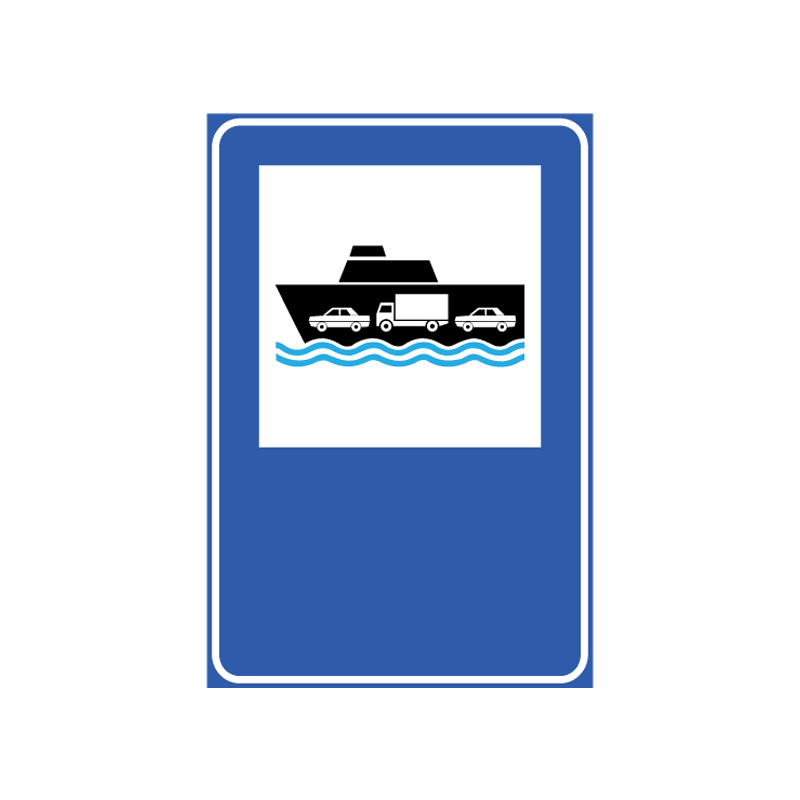 AUTO SU NAVE FIG.374 CARTELLO LAMIERA SCATOLATA 60X90 CM CLASSE 1