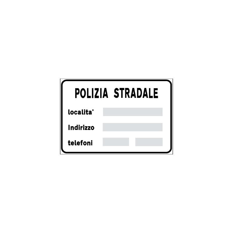 POLIZIA STRADALE FIG.378 CARTELLO LAMIERA SCATOLATA 60X40 CM CLASSE 1