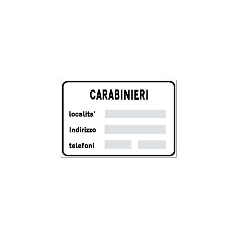 CARABINIERI FIG.380 CARTELLO LAMIERA SCATOLATA 60X40 CM CLASSE 1