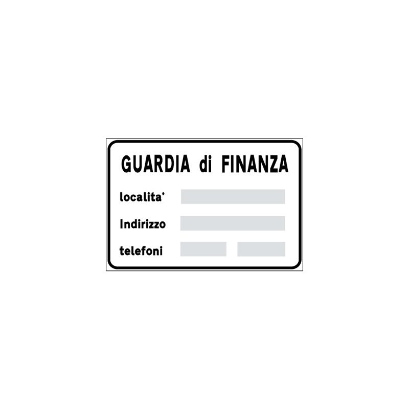 GUARDIA DI FINANZA FIG.381 CARTELLO LAMIERA SCATOLATA 60X40 CM CLASSE 1