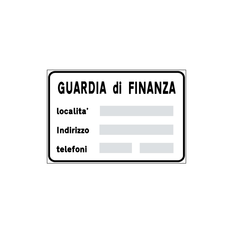 GUARDIA DI FINANZA FIG.381 CARTELLO LAMIERA SCATOLATA 90X60 CM CLASSE 1