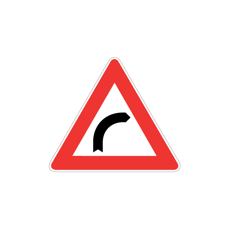 TRIANGOLO DA 60 CM CURVA A DESTRA LAMIERA CLASSE 1