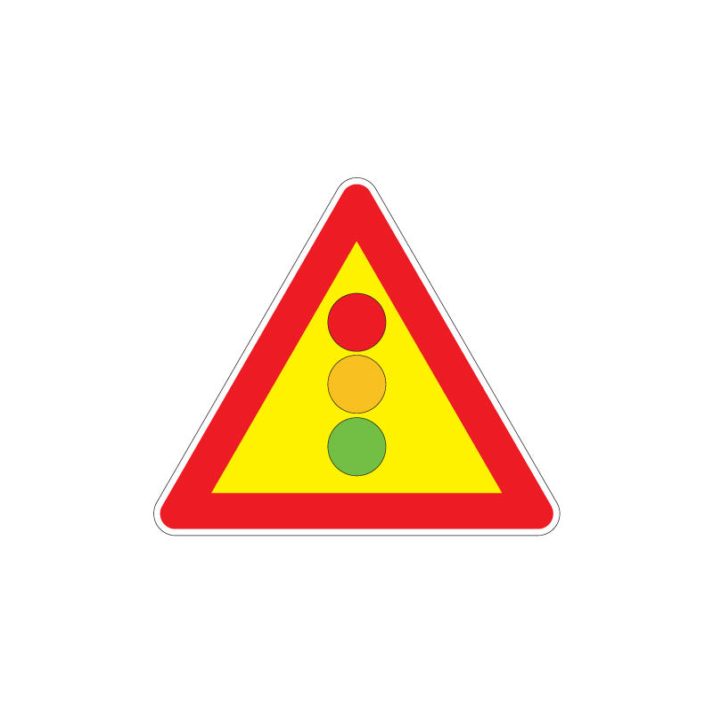 TRIANGOLO DA 90 SEMAFORO FIG.404 DA CANTIERE CLASSE 1 LAMIERA SCATOLATA