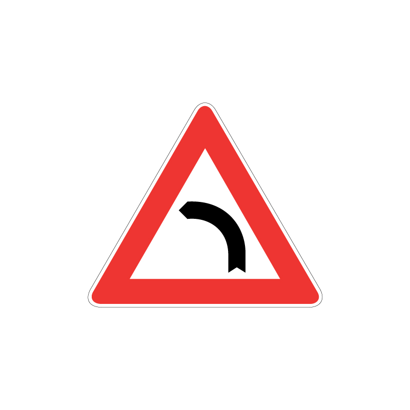 TRIANGOLO DA 60 CM CURVA A SINISTRA LAMIERA CLASSE 1