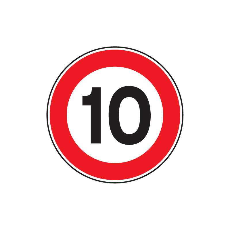 DISCO DA 60 LIMITE V. 10 KM/H FIG.50 CLASSE 1 IN LAMIERA SCATOLATA
