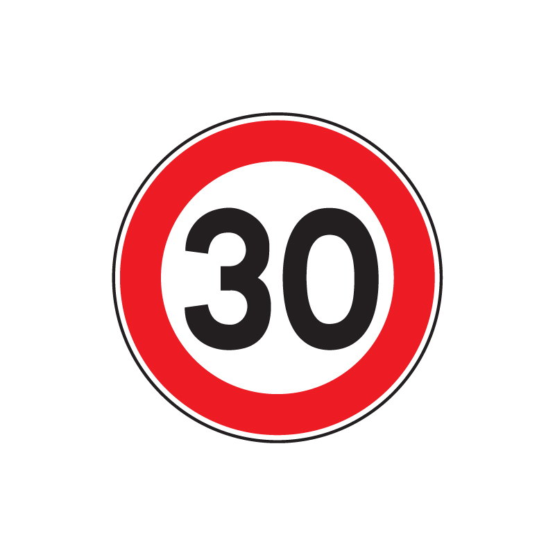 DISCO DA 60 LIMITE V. 30 KM/H FIG.50 CLASSE 1 IN LAMIERA SCATOLATA