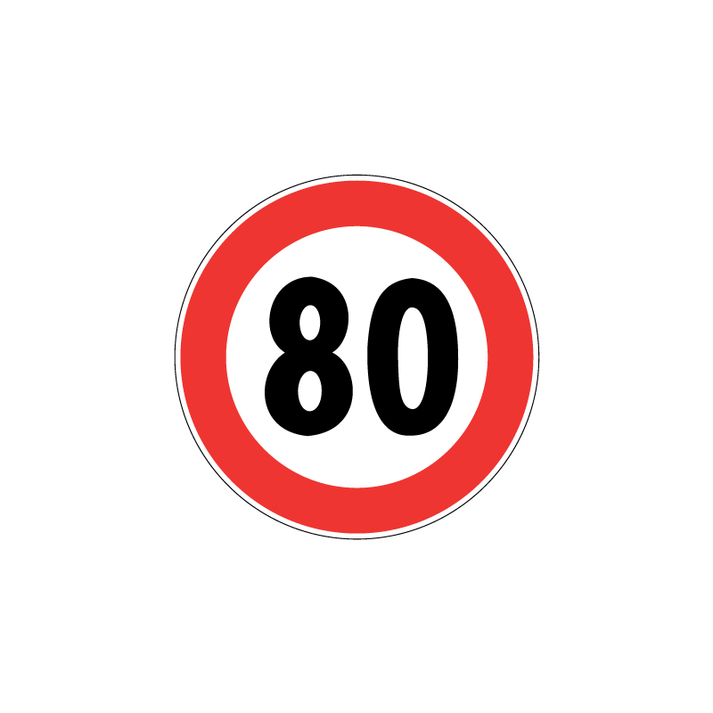 DISCO DA 60 LIMITE V. 80 KM/H FIG.50 CLASSE 1 IN LAMIERA SCATOLATA