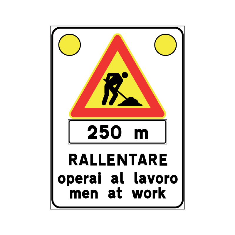 RALLENTARE OPERAI AL LAVORO CART.LAMIERA SCAT. 100X180 OTT. LED CLAS.2 SUPER