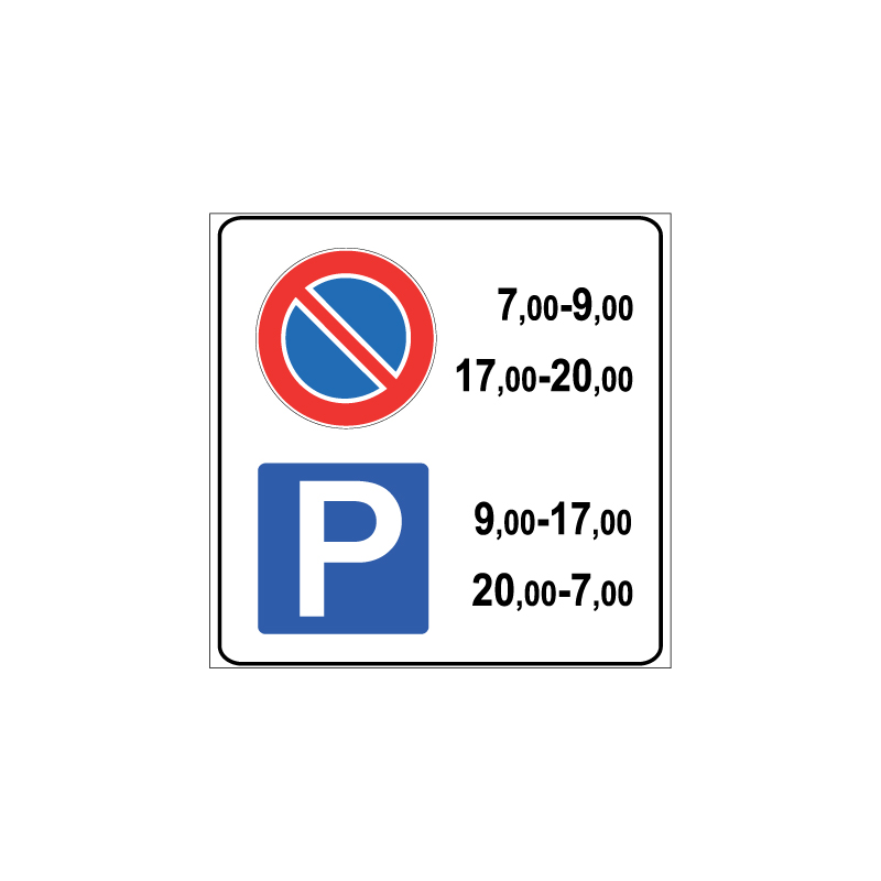 REGOLAZIONE FLESSIBILE SOSTA CENTRO ABIT TARGA LAMIERA SCATOLATA 60X60 CM CLAS.1