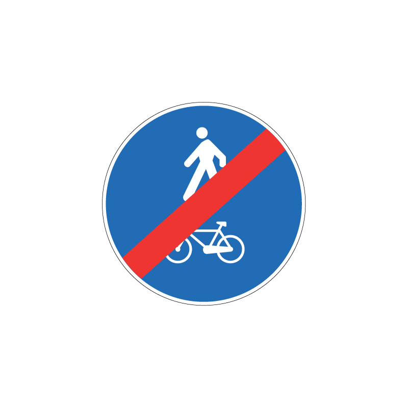 FINE DEL PERCORSO PEDONALE E CICLABILE DISCO 60 CM LAMIERA SCATOLATA CLASSE 1