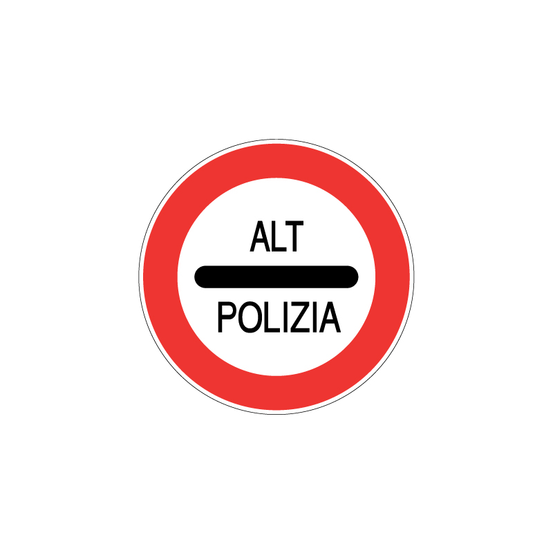 ALT POLIZIA DISCO 60 CM LAMIERA SCATOLATA CLASSE 1