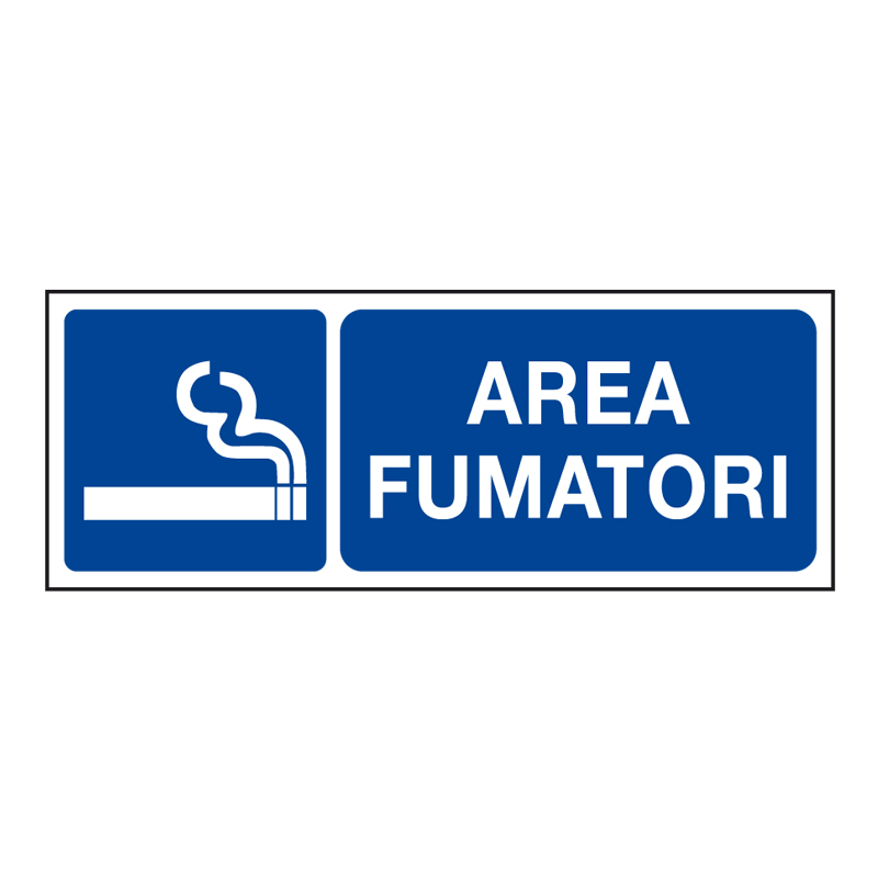 AREA FUMATORI CARTELLO ALLUMINIO 330X125 INFORMAZIONE
