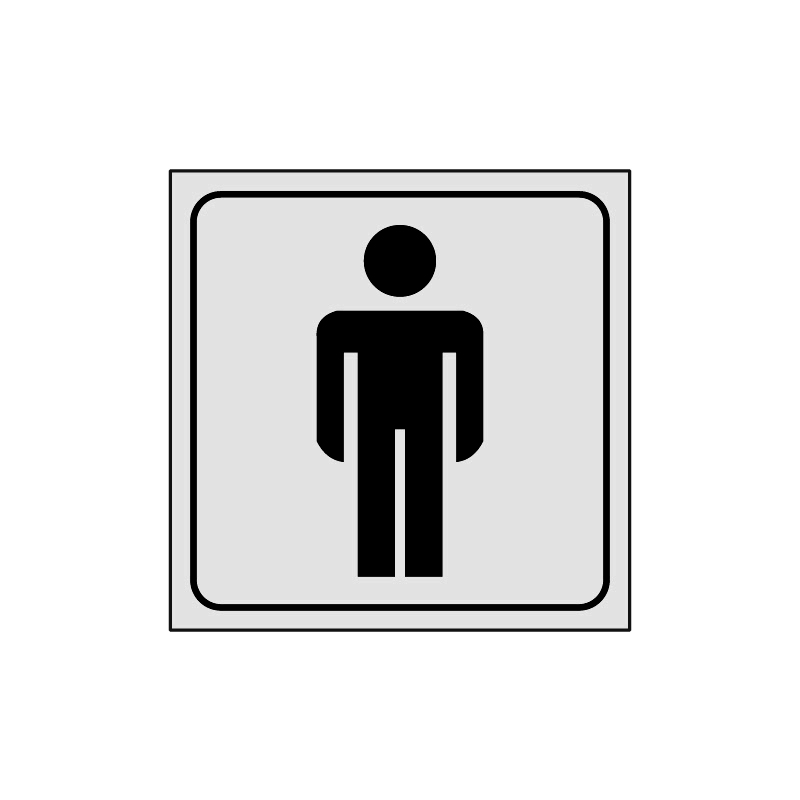 TOILETTE UOMO ADESIVO ALLUM. 165X165 INDICAZIONE