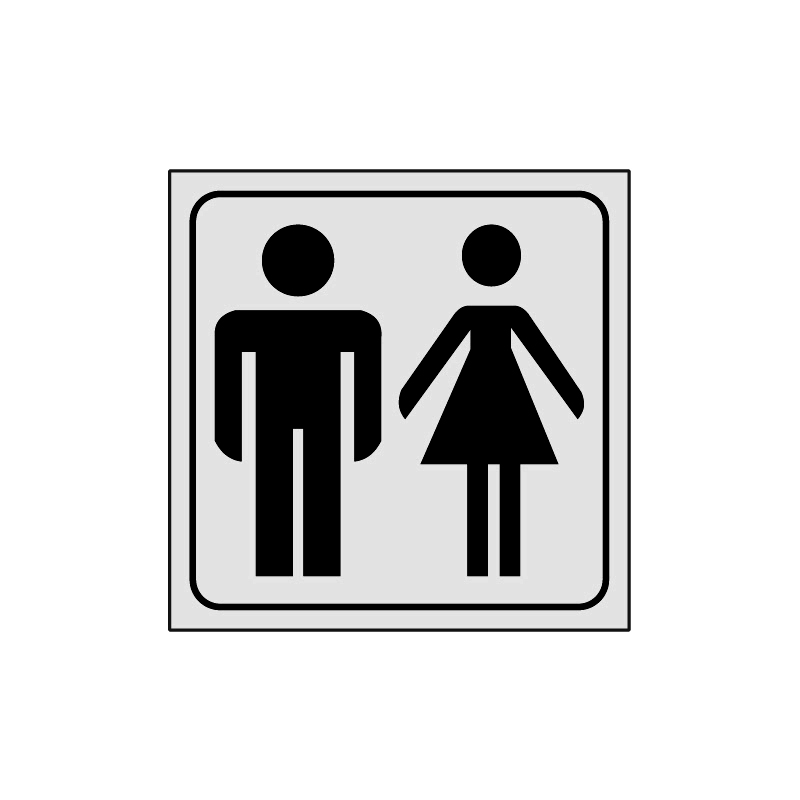 TOILETTE UOMO/DONNA ADESIVO ALLUM. 165X165 INDICAZIONE