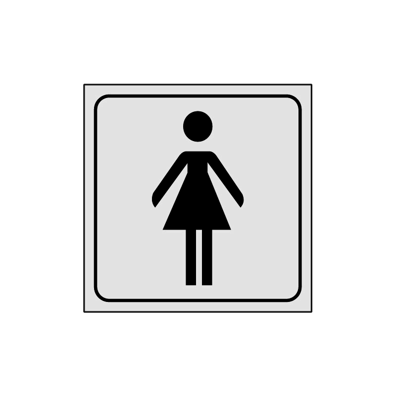 TOILETTE DONNA ADESIVO ALLUM. 165X165 INDICAZIONE