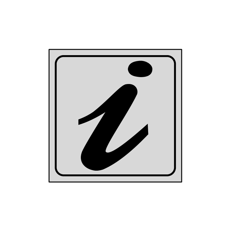 INFORMAZIONI ADESIVO ALLUM. 165X165 INDICAZIONE