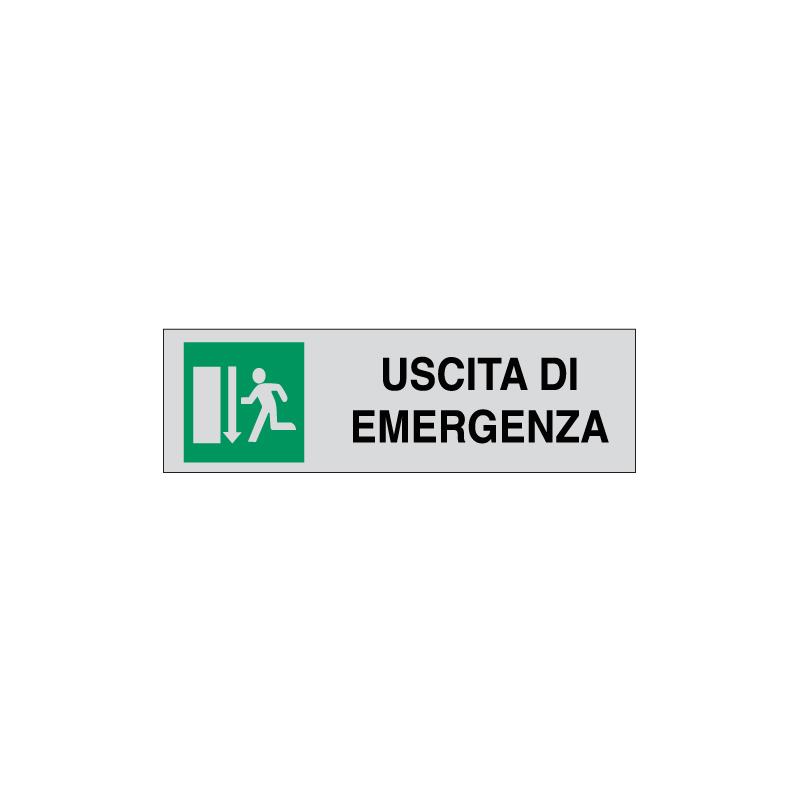 USCITA DI EMERGENZA GIU' ADESIVO ALLUM. 165X50 INDICAZIONE