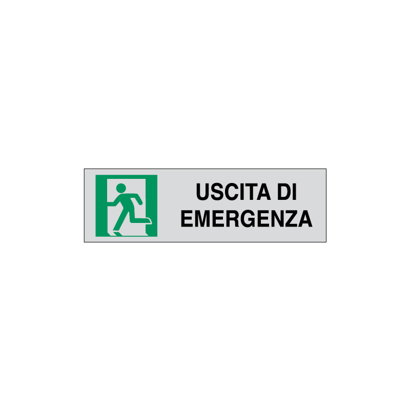 USCITA DI EMERGENZA SINISTRA ADESIVO ALLUM. 165X50 INDICAZIONE