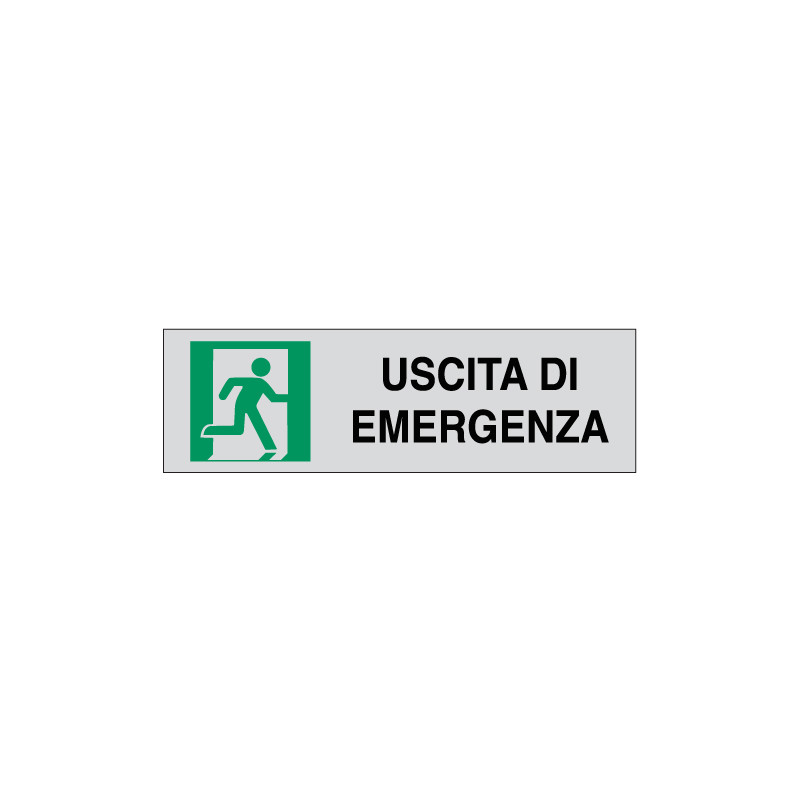 USCITA DI EMERGENZA DESTRA ADESIVO ALLUM. 165X50 INDICAZIONE