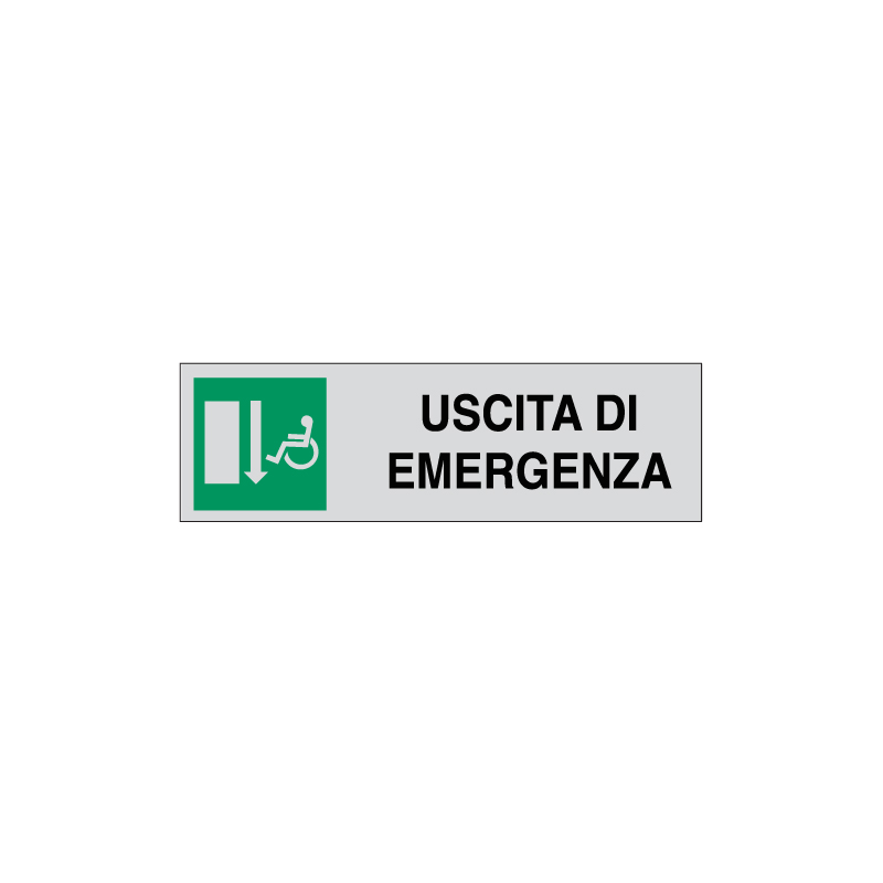 USCITA DI EMERGENZA GIU' DISABILI ADESIVO ALLUM. 165X50 INDICAZIONE