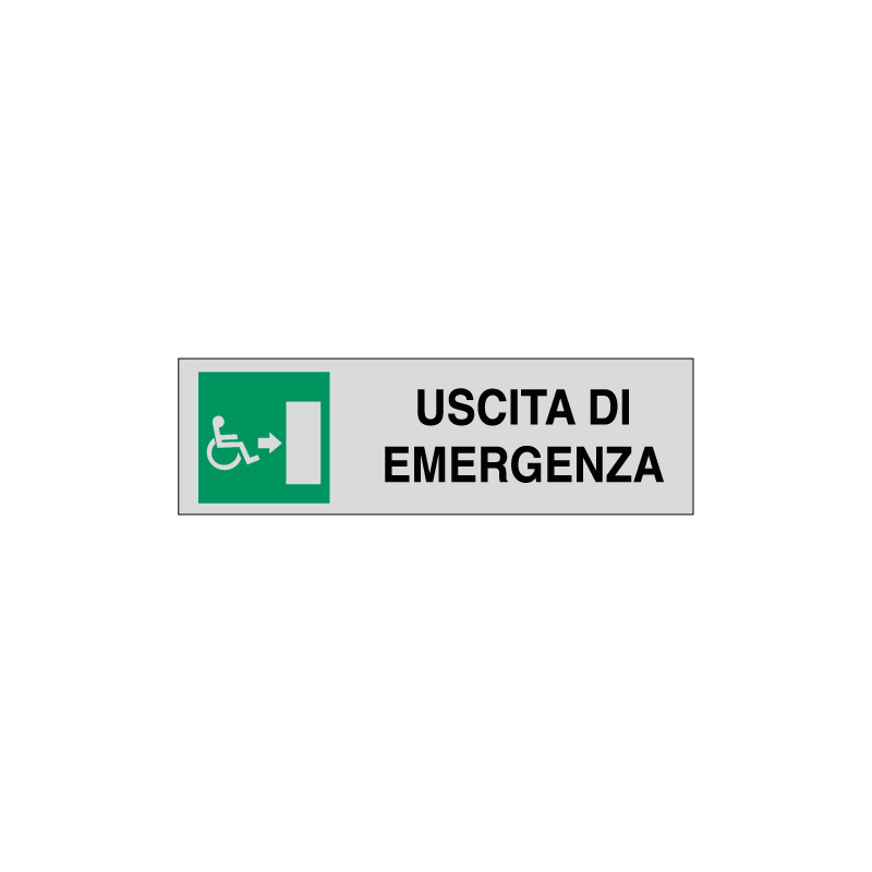 USCITA DI EMERGENZA DESTRA DISABILI ADESIVO ALLUM. 165X50 INDICAZIONE