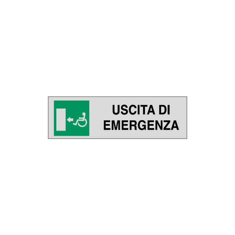 USCITA DI EMERGENZA SINISTRA DISABILI ADESIVO ALLUM. 165X50 INDICAZIONE