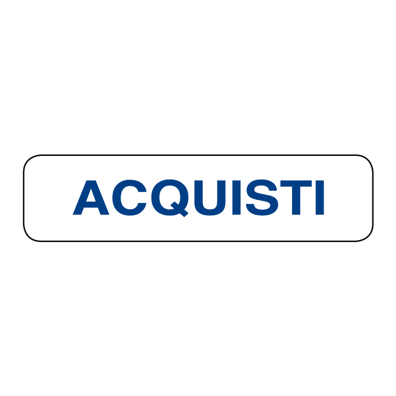 ACQUISTI CARTELLO ALLUM. 290X80 INDICAZIONE