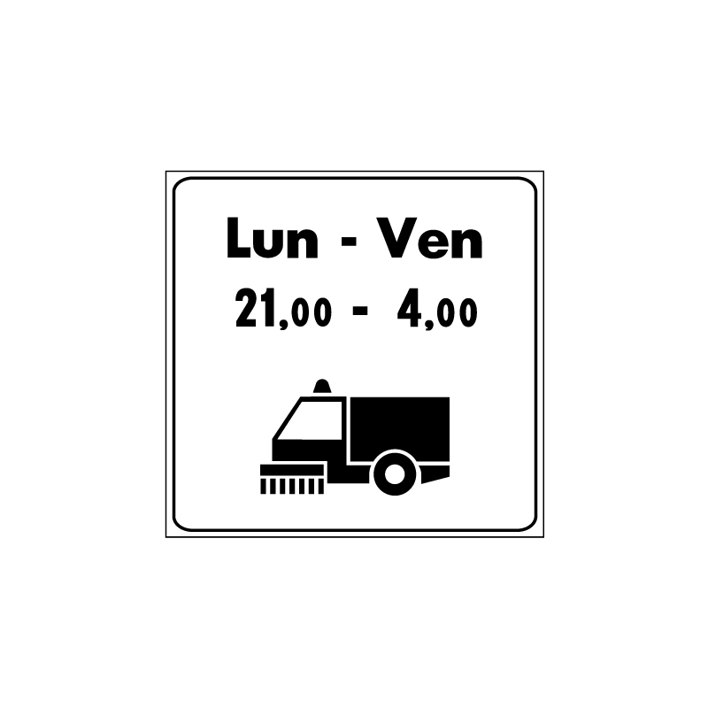 PULIZIA MECCANICA DELLA STRADA TARGA LAMIERA SCATOLATA 60X60 CM CLASSE 1