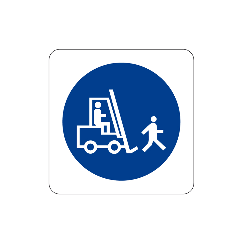 &Egrave; OBBLIG. AI CARR. PROC. A PASSO D'UOMO CARTELLO ALLUMINIO 125X125 OBBLIGO