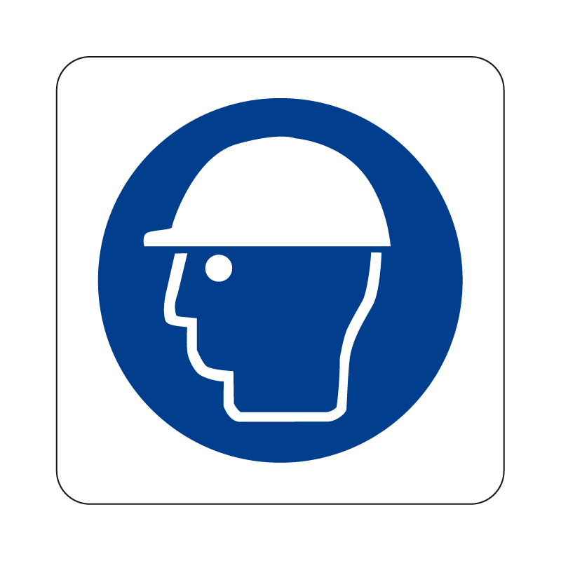 &Egrave; OBBLIG. INDOSS. IL CASCO PROTETTIVO CARTELLO ALLUMINIO 230X230 OBBLIGO