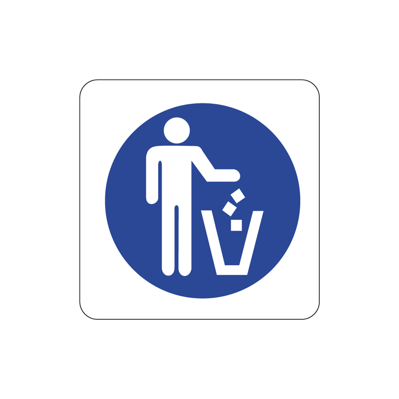 &Egrave; OBBL. VERS. I RIFIUTI NELL'APP. CONT. CARTELLO ALLUMINIO 125X125 OBBLIGO