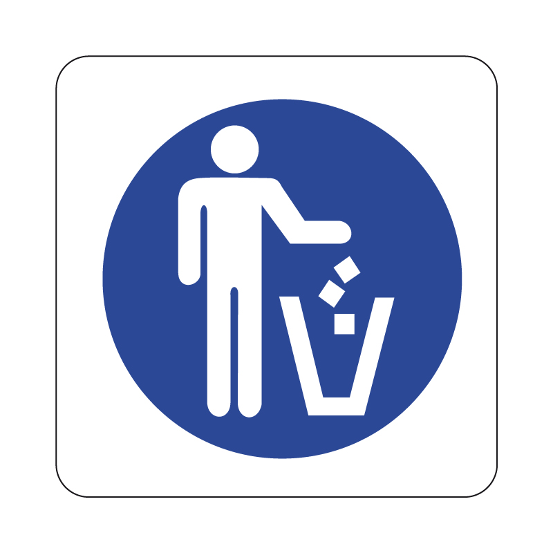 &Egrave; OBBL. VERS. I RIFIUTI NELL'APP. CONT. CARTELLO ALLUMINIO 230X230 OBBLIGO