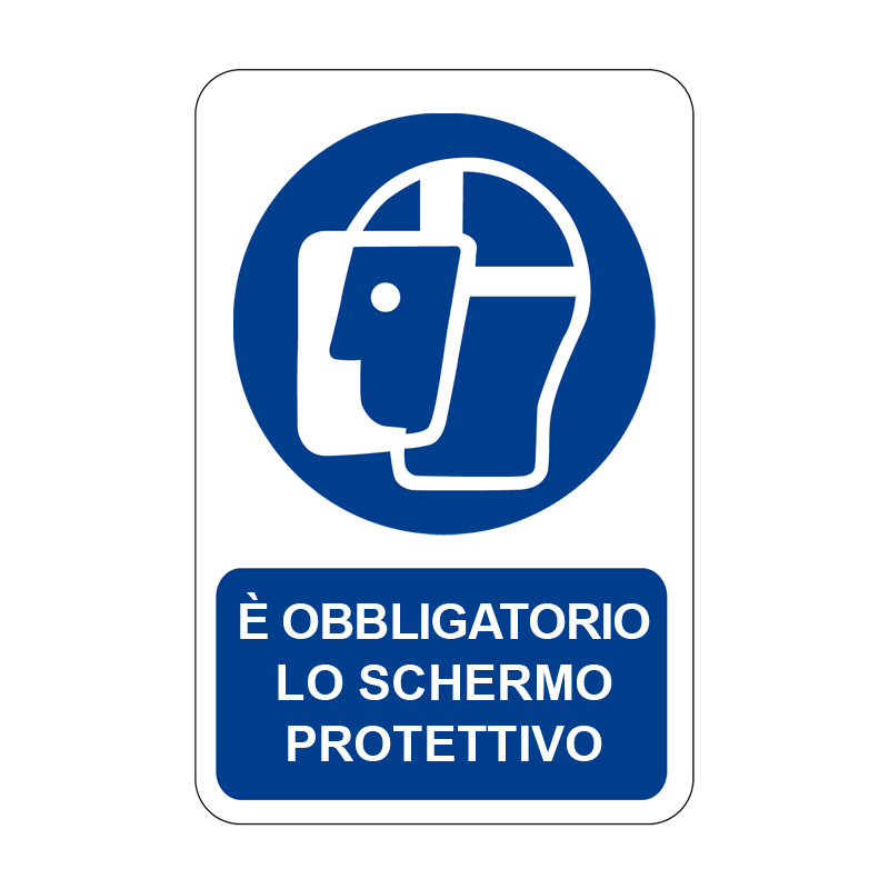 &Egrave; OBBLIGATORIO LO SCHERMO PROTETTIVO CARTELLO ALLUMINIO 330X500 OBBLIGO