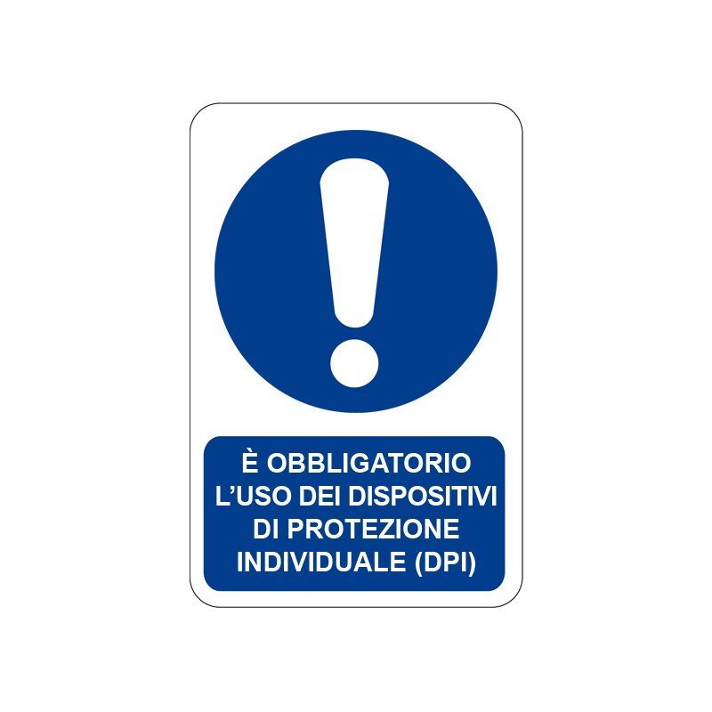 &Egrave; OBBL. L'USO DEI DISP. DI PROT. INDIV. CARTELLO ALLUMINIO 200X300 OBBLIGO