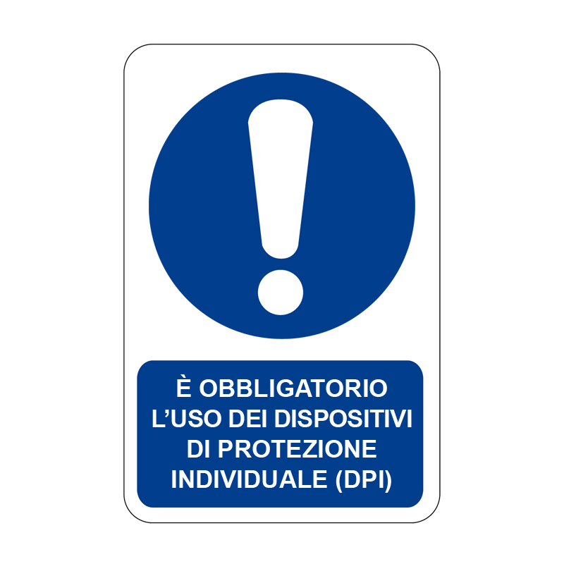 &Egrave; OBBL. L'USO DEI DISP. DI PROT. INDIV. CARTELLO ALLUMINIO 330X500 OBBLIGO