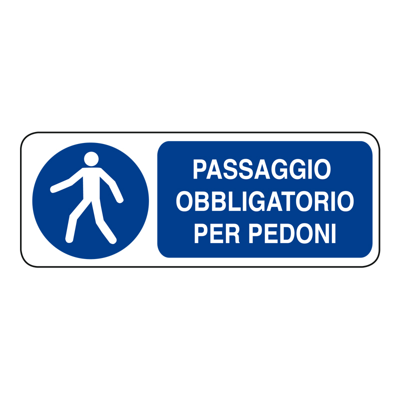 PASSAGGIO OBBLIGATORIO PER PEDONI ADESIVO 330X125 OBBLIGO