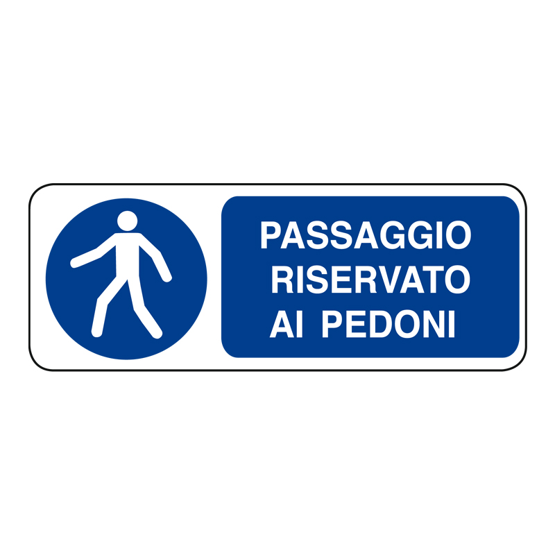 PASSAGGIO RISERVATO AI PEDONI ADESIVO 330X125 OBBLIGO