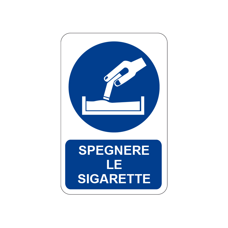 SPEGNERE LE SIGARETTE CARTELLO ALLUMINIO 200X300 OBBLIGO