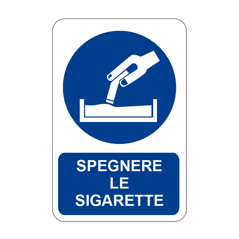 SPEGNERE LE SIGARETTE CARTELLO ALLUMINIO 330X500 OBBLIGO