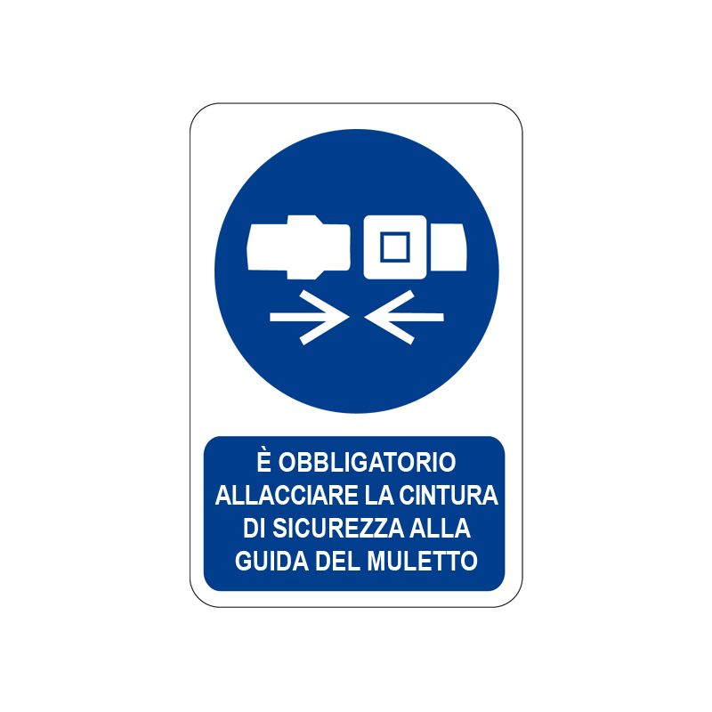 &Egrave; OBBL. ALLACC. LA CINT. DI SIC. ALLA G. CARTELLO ALLUMINIO 200X300 OBBLIGO