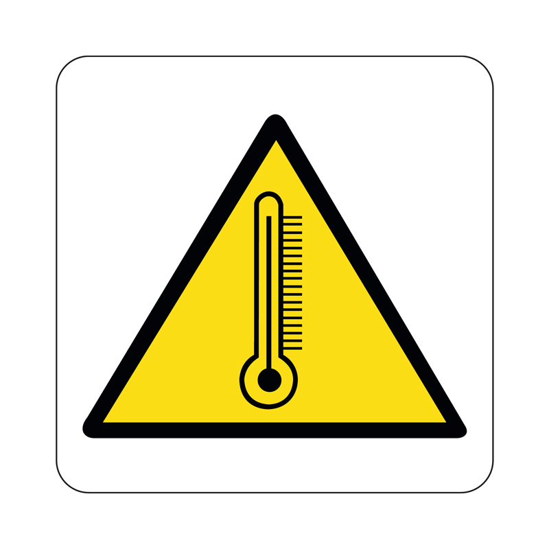PERICOLO ALTA TEMPERATURA CARTELLO ALLUMINIO 230X230 PERICOLO