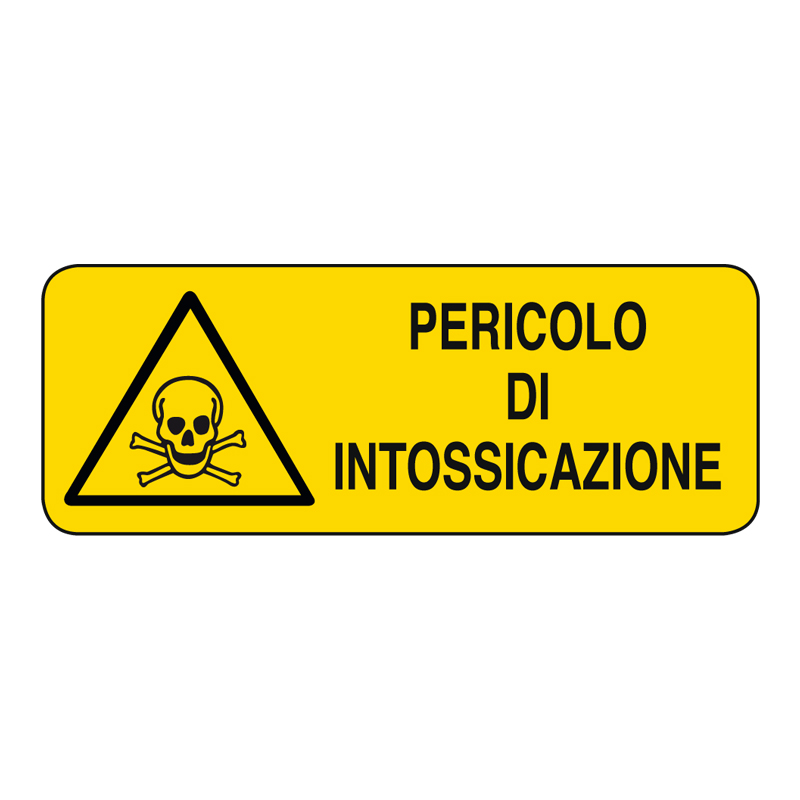 PERICOLO INTOSSICAZIONE CARTELLO ADESIVO 330X125 PERICOLO