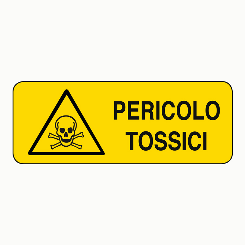 PERICOLO TOSSICI CARTELLO ADESIVO 330X125 PERICOLO
