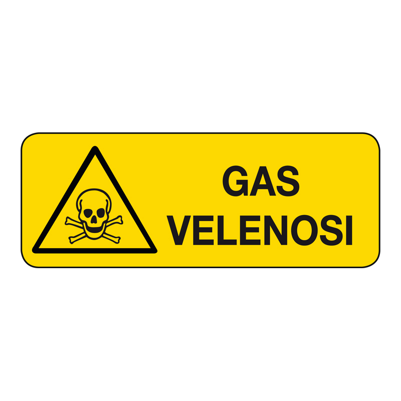 GAS VELENOSI CARTELLO ADESIVO 330X125 PERICOLO