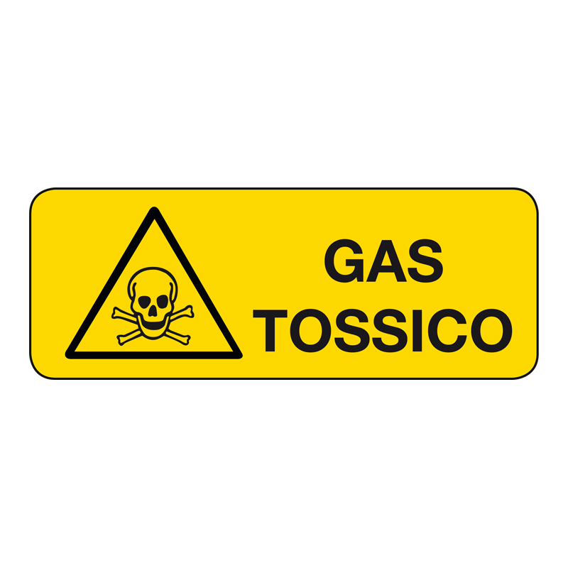 GAS TOSSICO CARTELLO ADESIVO 330X125 PERICOLO